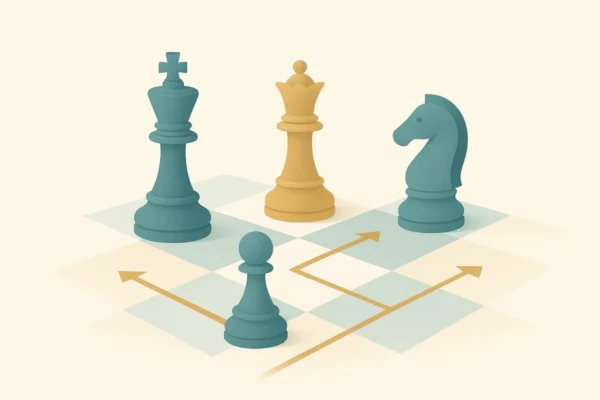 Vállalkozói hitelstratégia 2026 – illusztráció stratégiai tervezésről sakk figurákkal